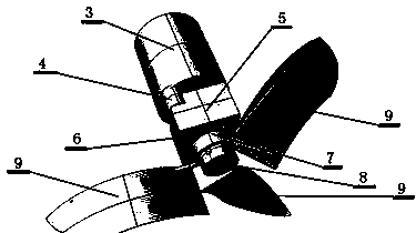 Submarine revolving flapping wing propeller