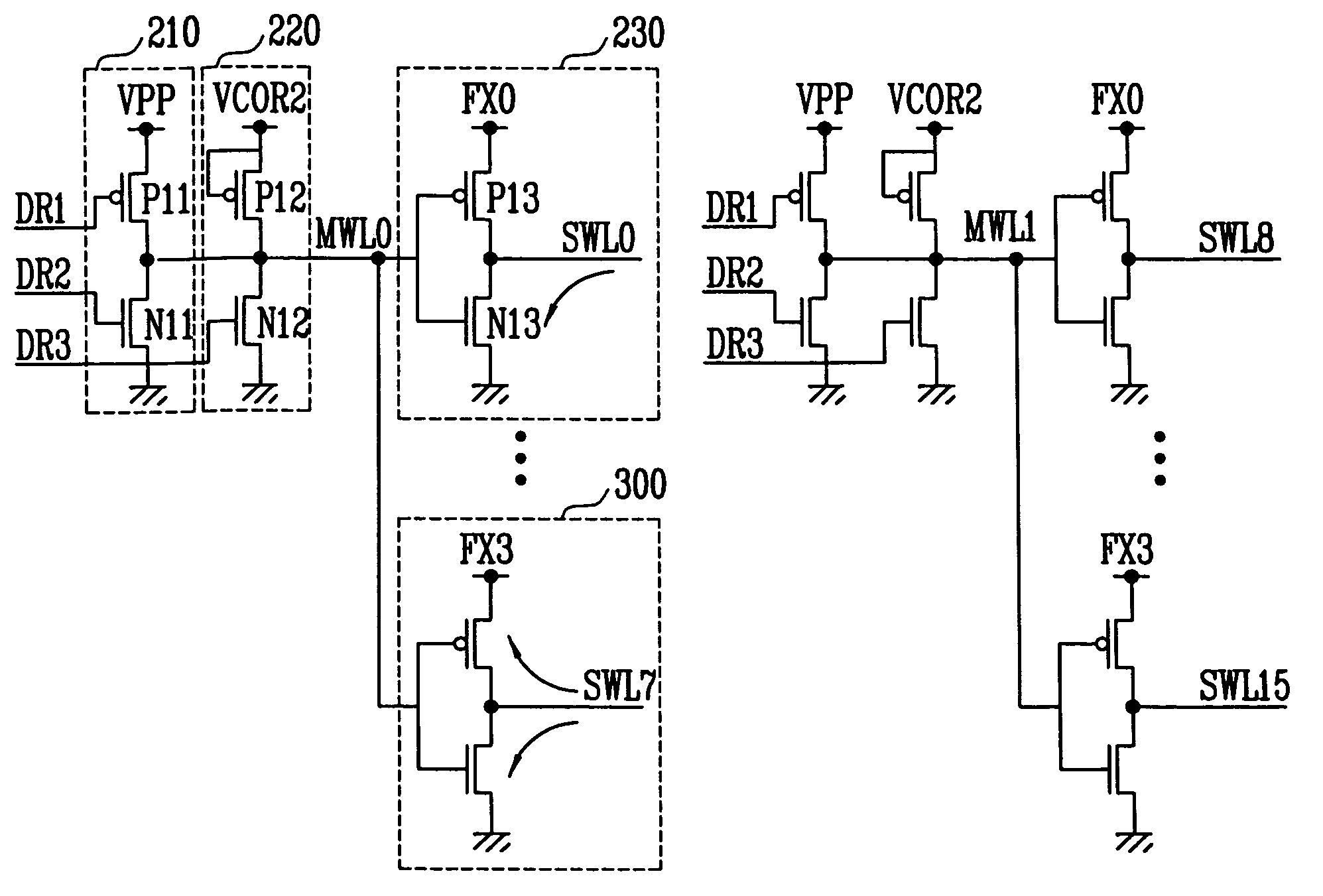 Word line driving circuit of semiconductor memory device