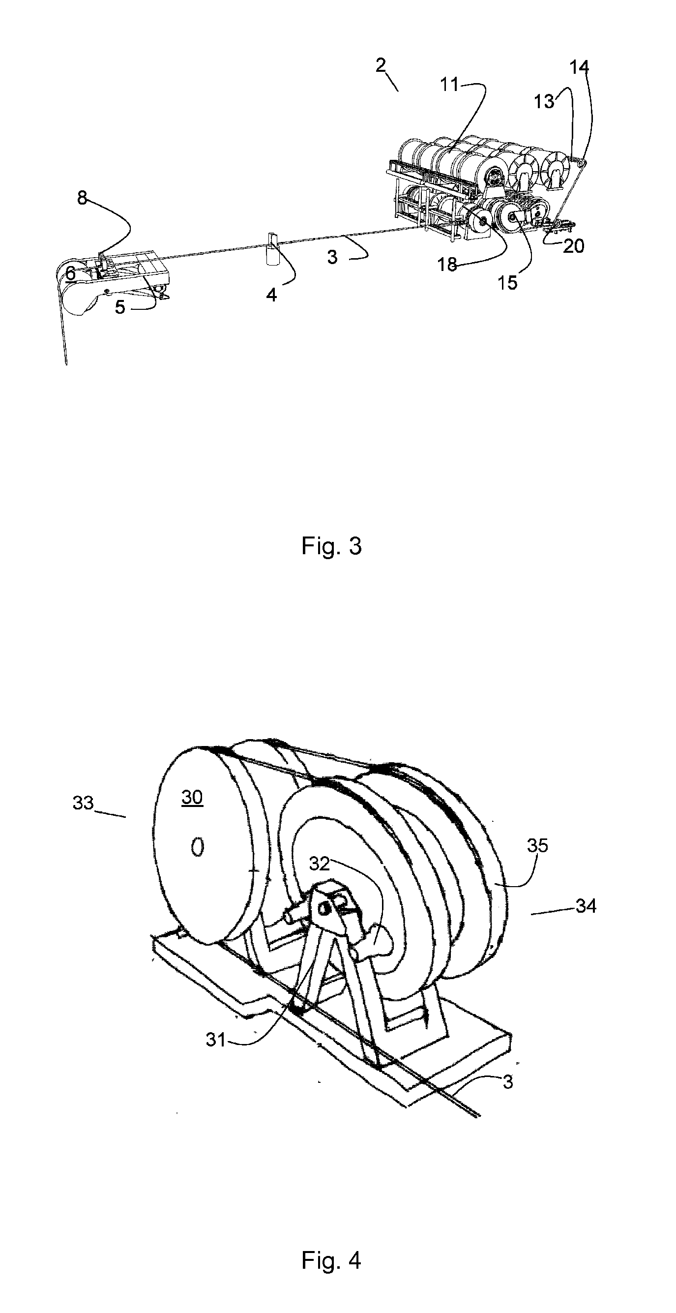 Method and device for handling of rope