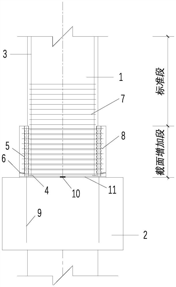 Prefabricated pier column and bearing platform connecting structure and construction method