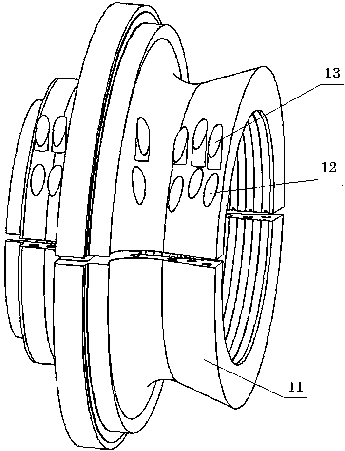 A high-efficiency steam turbine seal structure between high and medium pressure