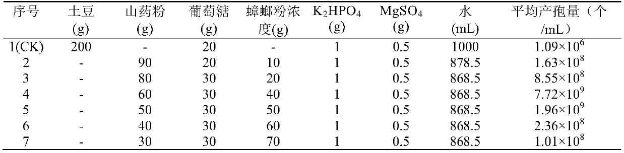 Culture medium used for producing metarhizium anisopliae spore powder and production method of high-content spore powder of metarhizium anisopliae