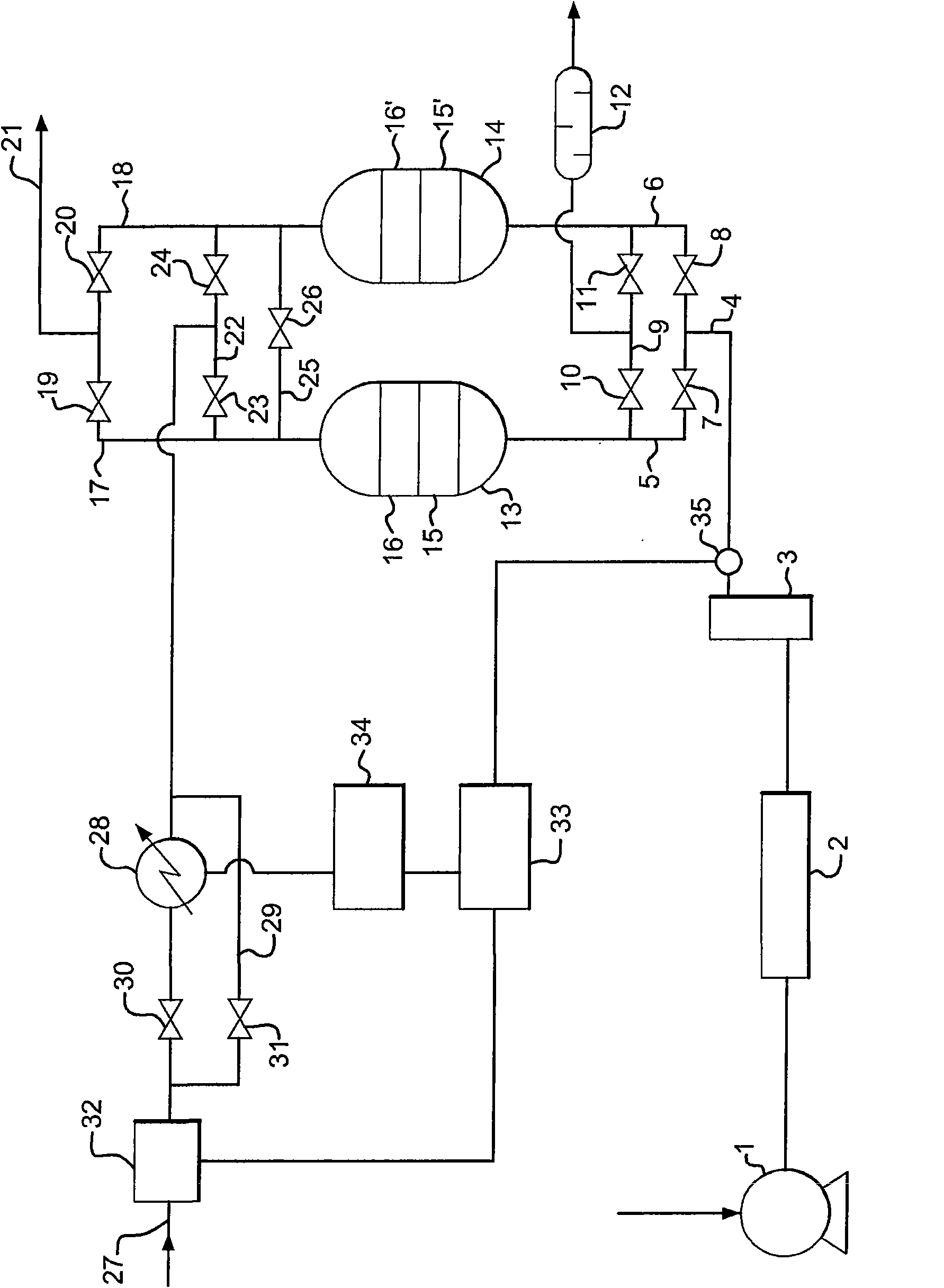 Improvements in cyclical swing absorption processes