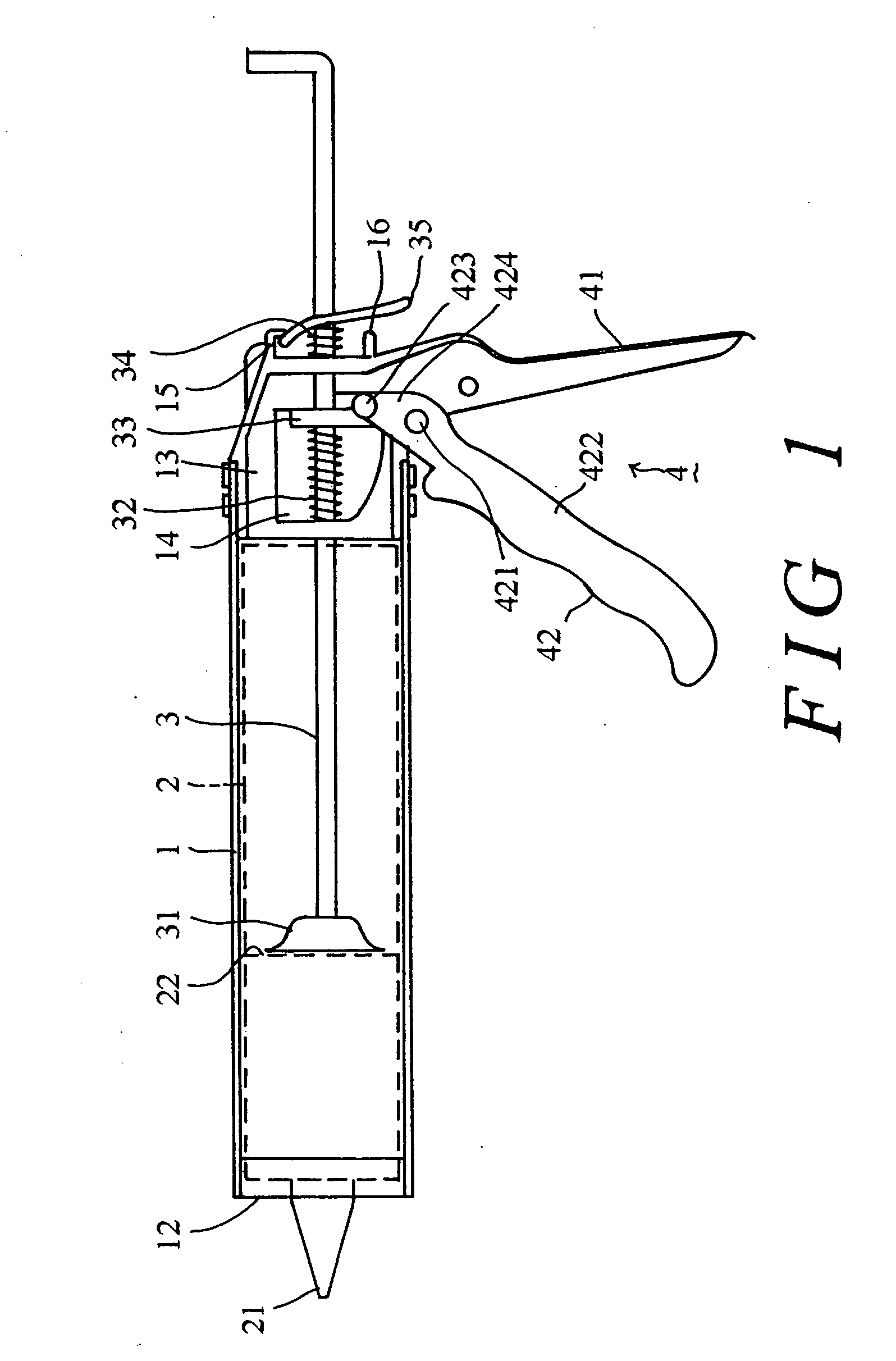 Extruding implement structure