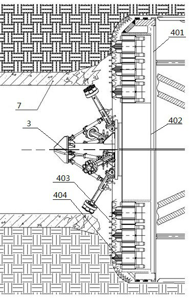 A kind of demolition, diameter expansion roadheader and its construction method