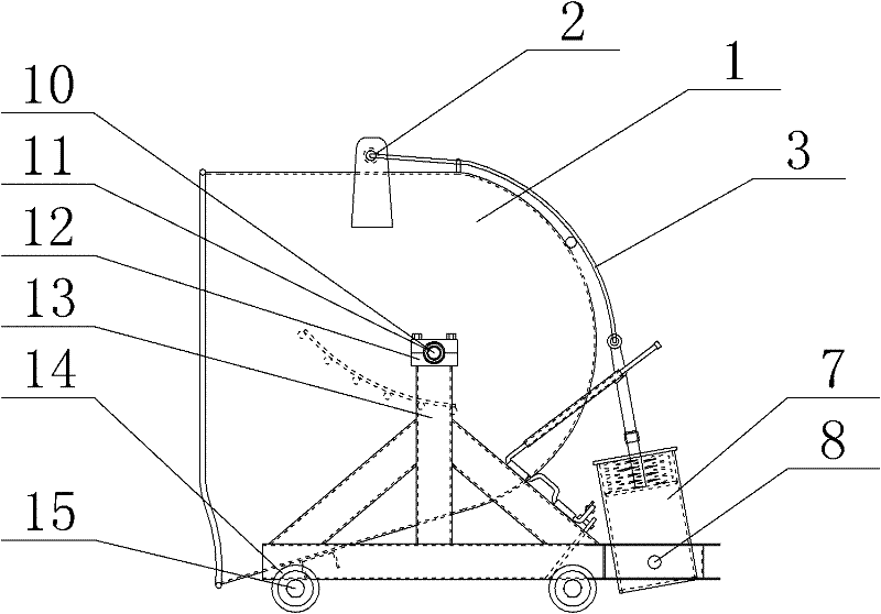 Method for conveying concrete by adopting track trolley with buffer unloading and empty bucket restoration