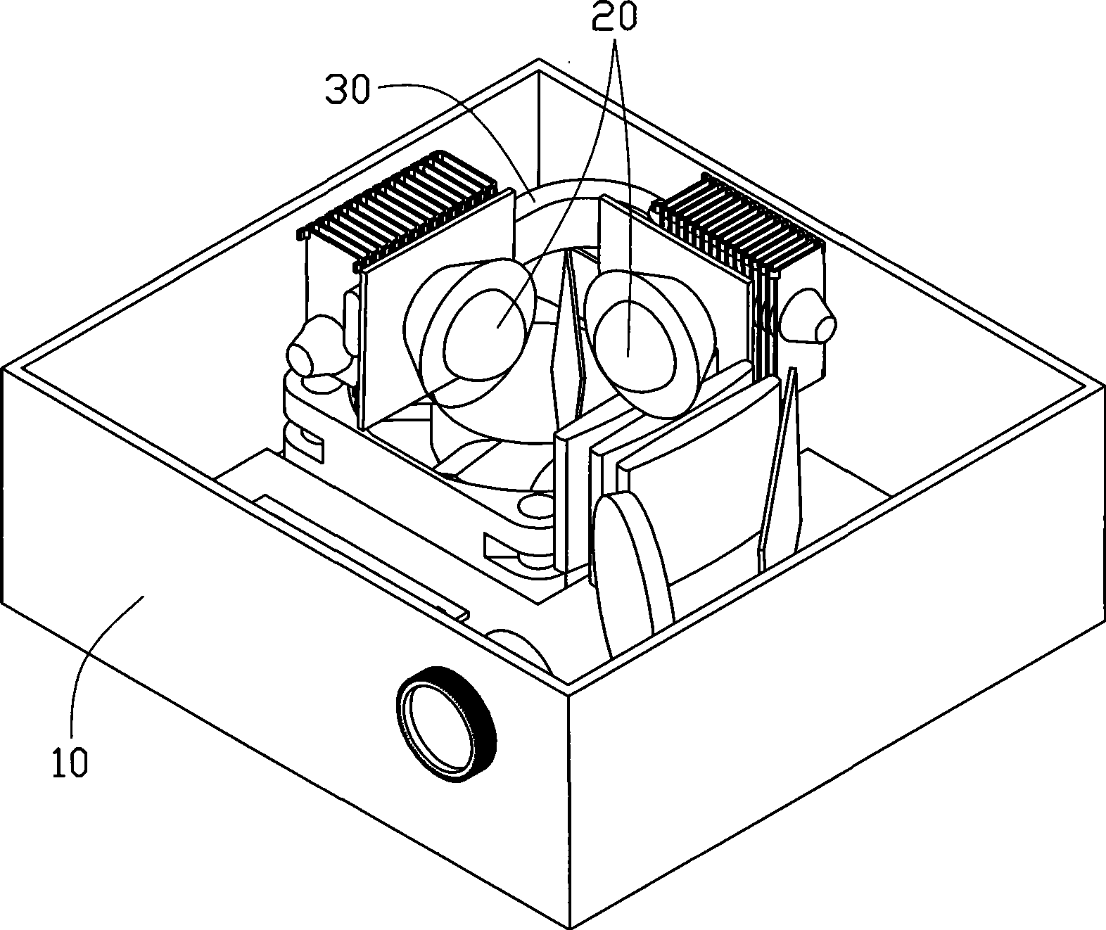 Projection apparatus with cooling structure