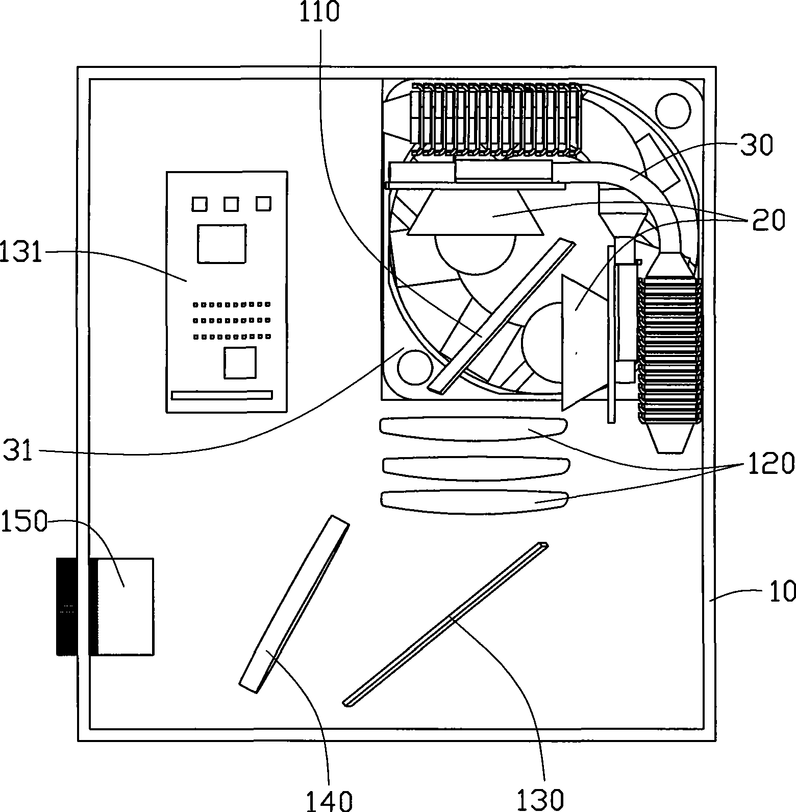 Projection apparatus with cooling structure