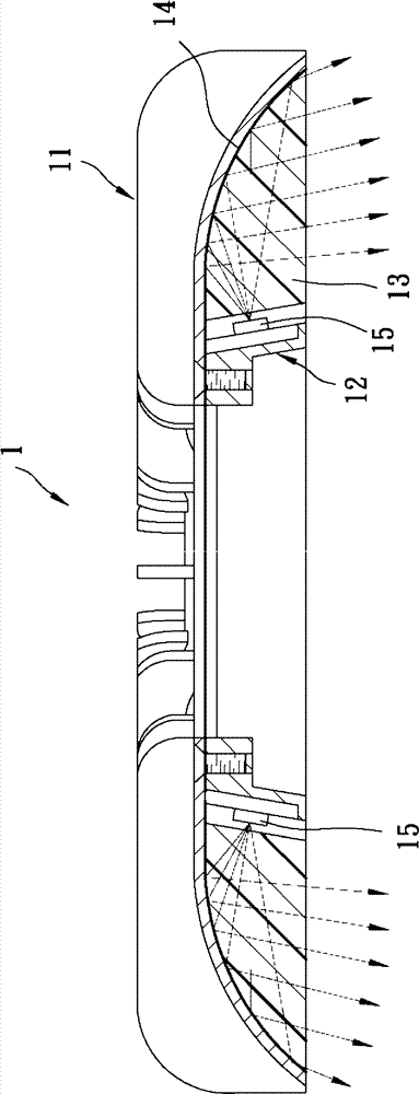 Light emitting device, light-downward lamping tool, and light guiding plate employed by the light-downward lamping tool