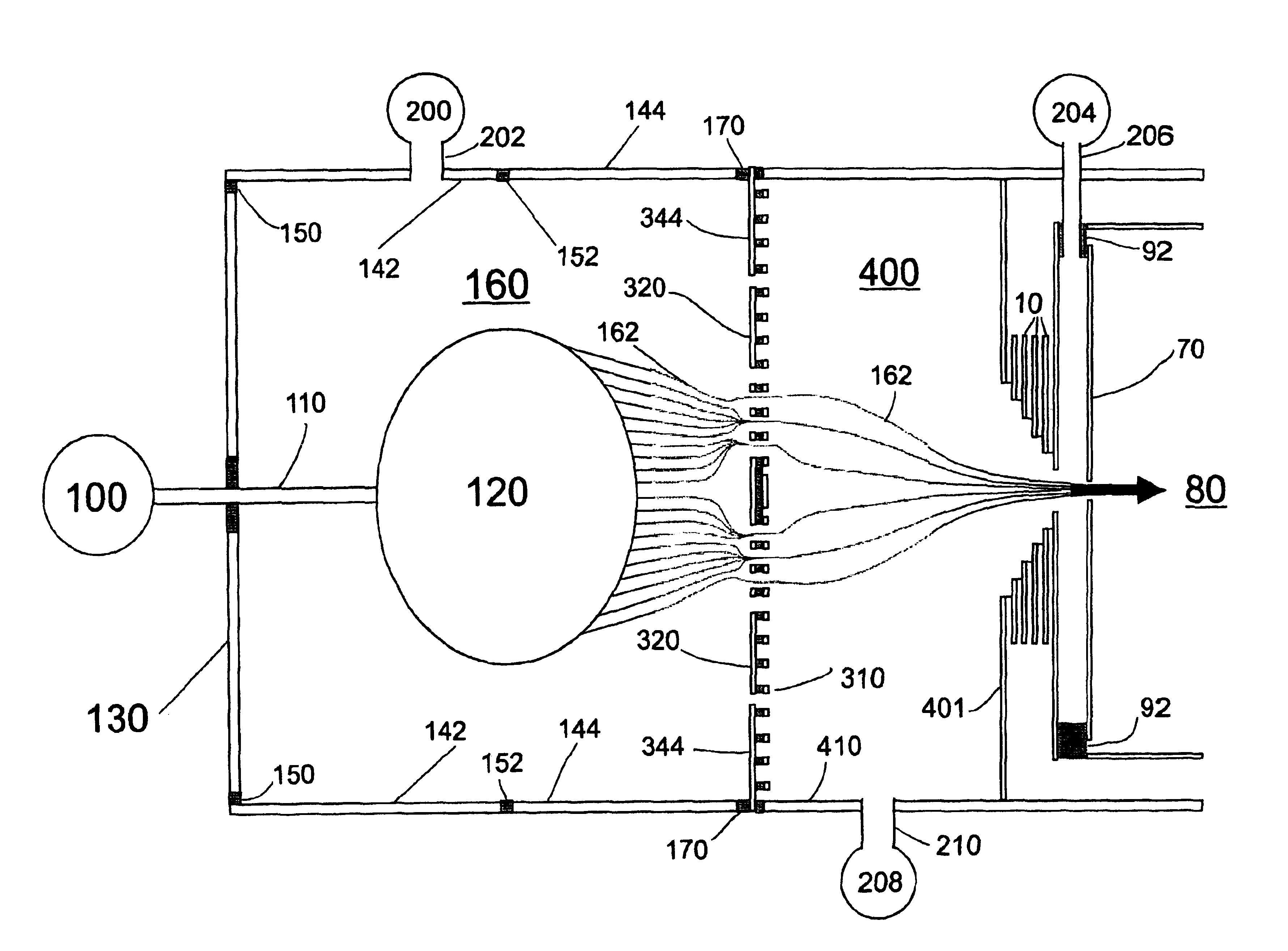 Laminated lens for introducing gas-phase ions into the vacuum systems of mass spectrometers