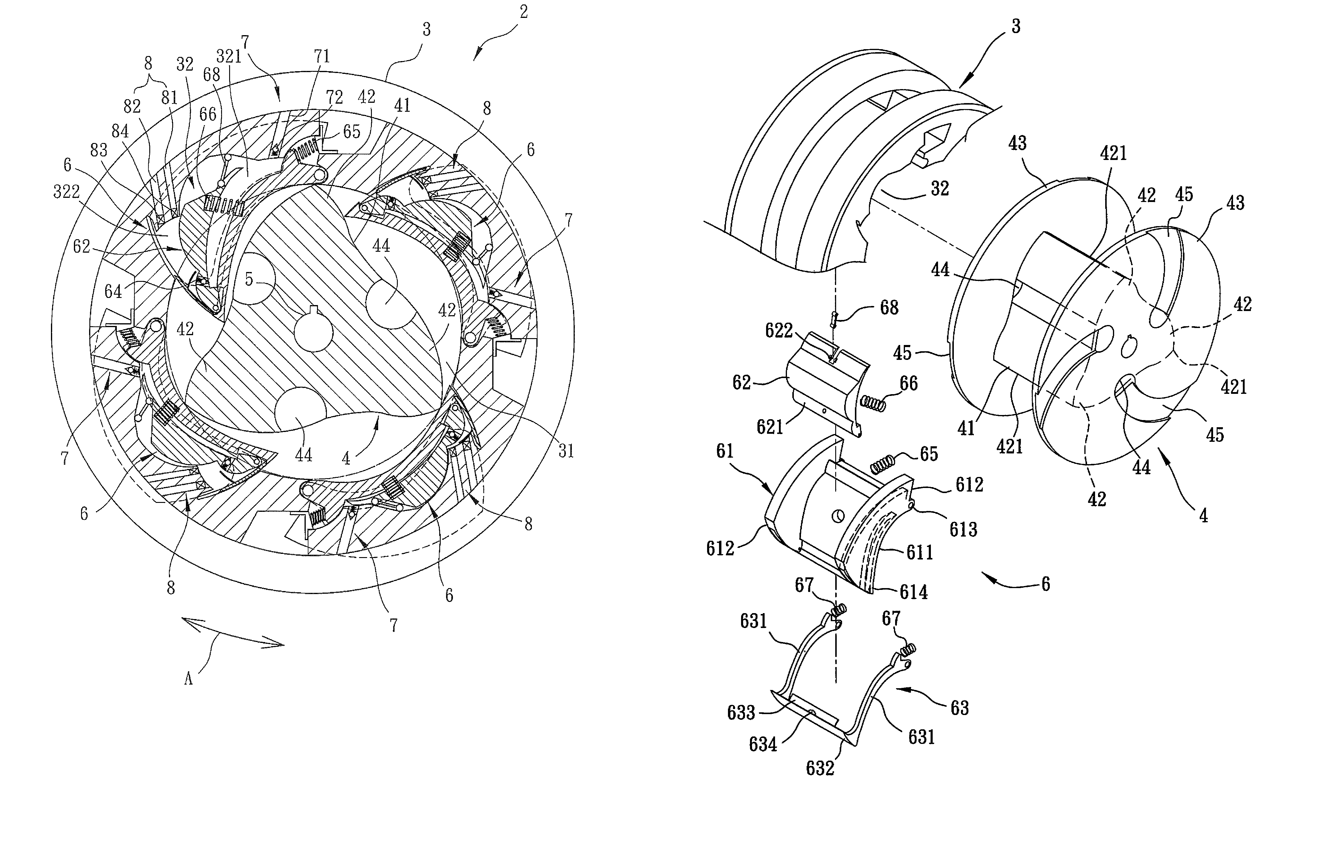 Rotary engine with vanes rotatable by compressed gas injected thereon