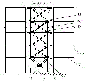 Assembling type swing self-resetting steel support structure system