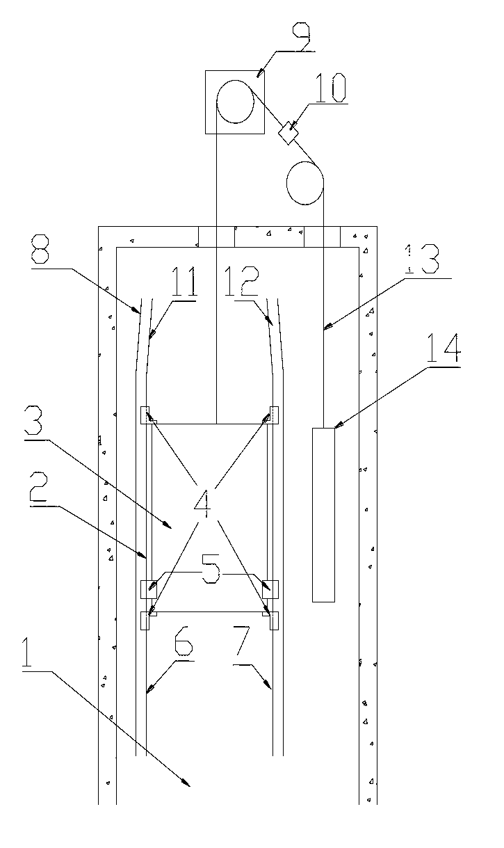 Brake device of top rushing prevention elevator and elevator system