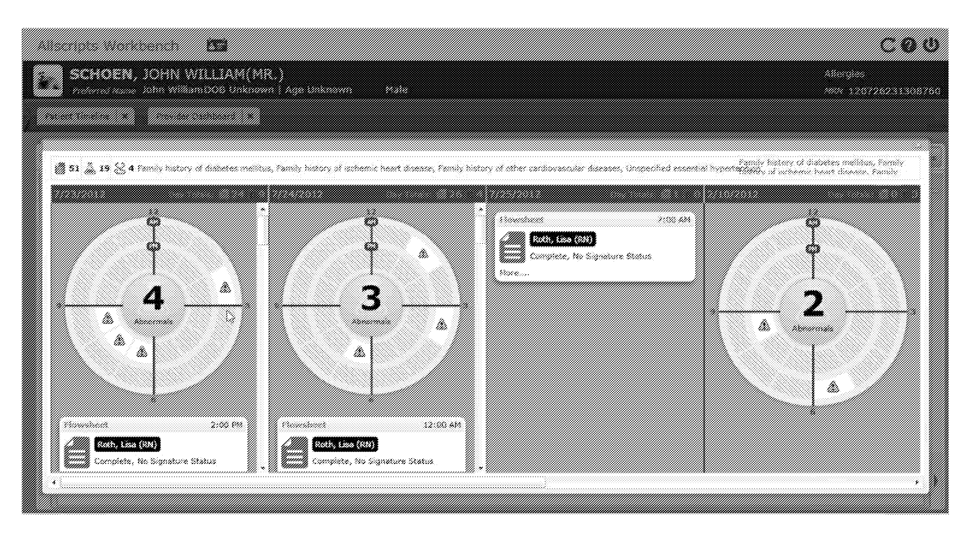 Radial view for display of temporal data