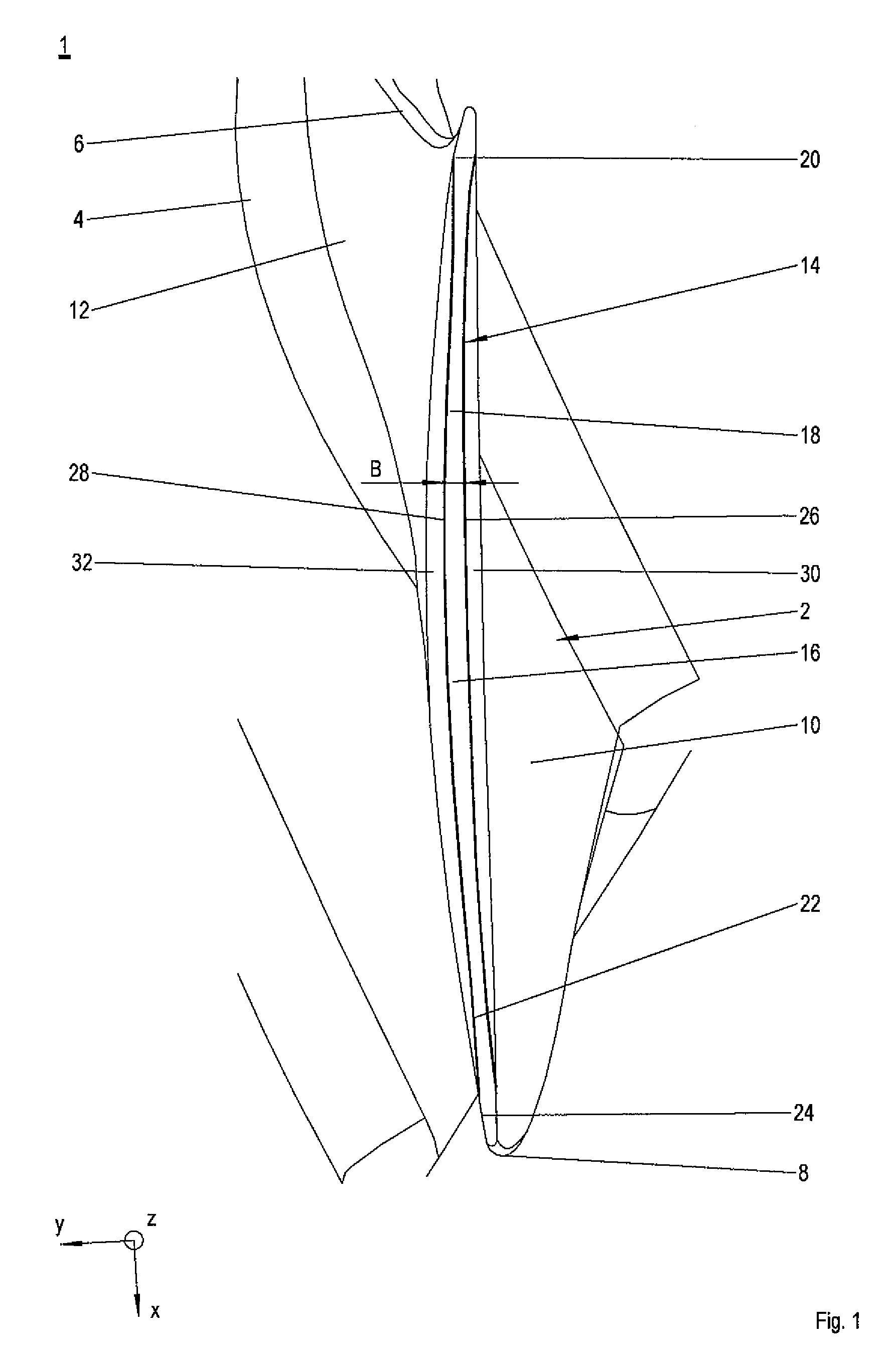 Blade for a continuous-flow machine and a continuous-flow machine