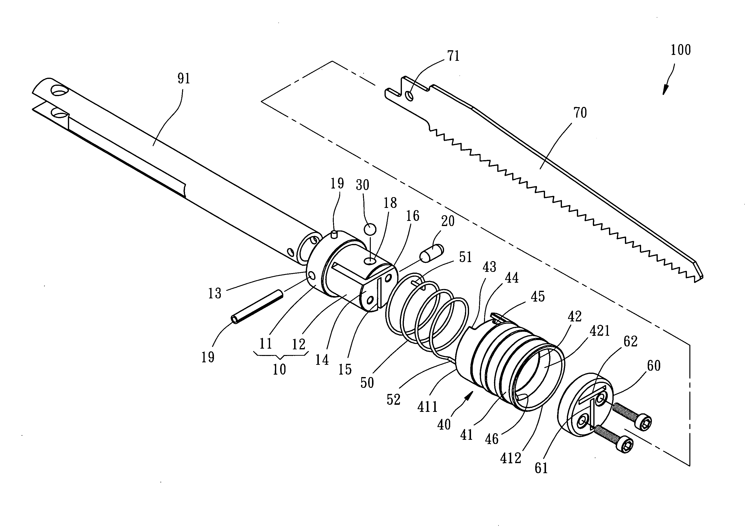 Saw gripping device for cutting machine