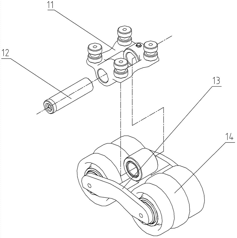 Damping device for thrust wheels of crawler-type skid-steer loader