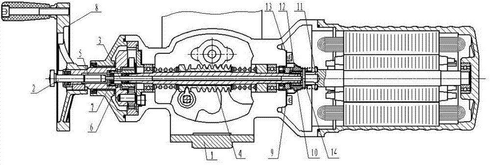 Manual and electric automatic separating and combining mechanism of electric actuator