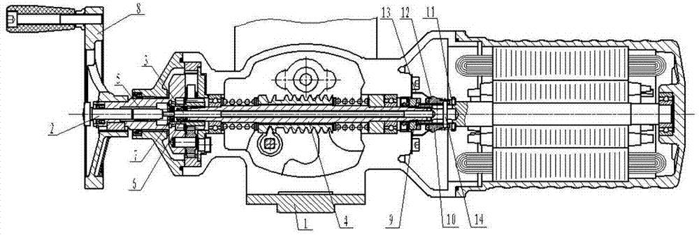 Manual and electric automatic separating and combining mechanism of electric actuator