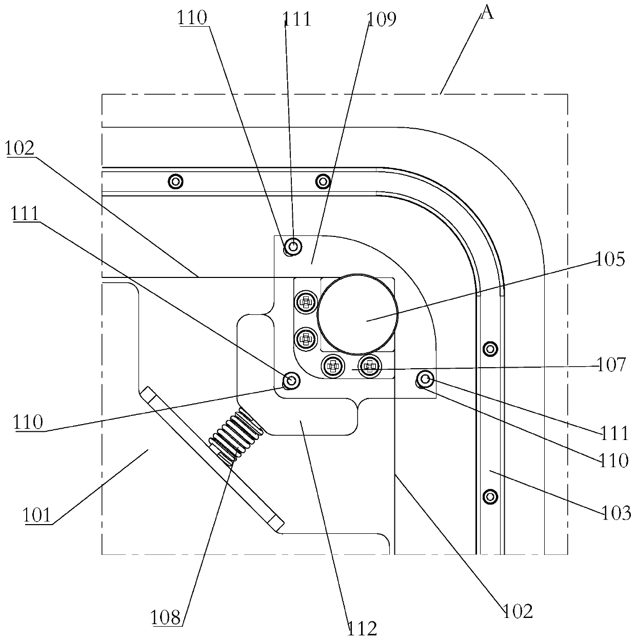 Material outboard annular inspection driving mechanism and annular inspection mechanism