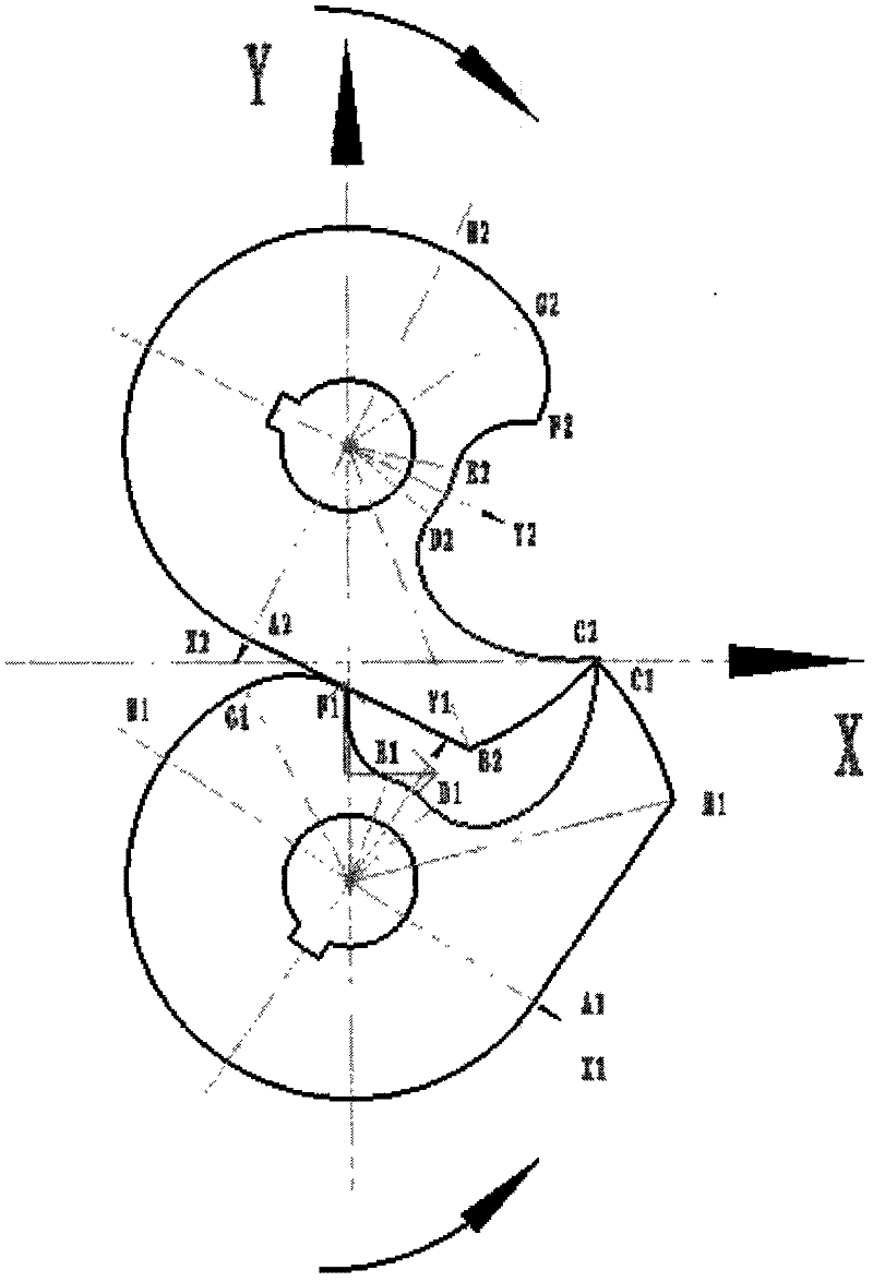 Design method of seven-segment type straight claw rotor