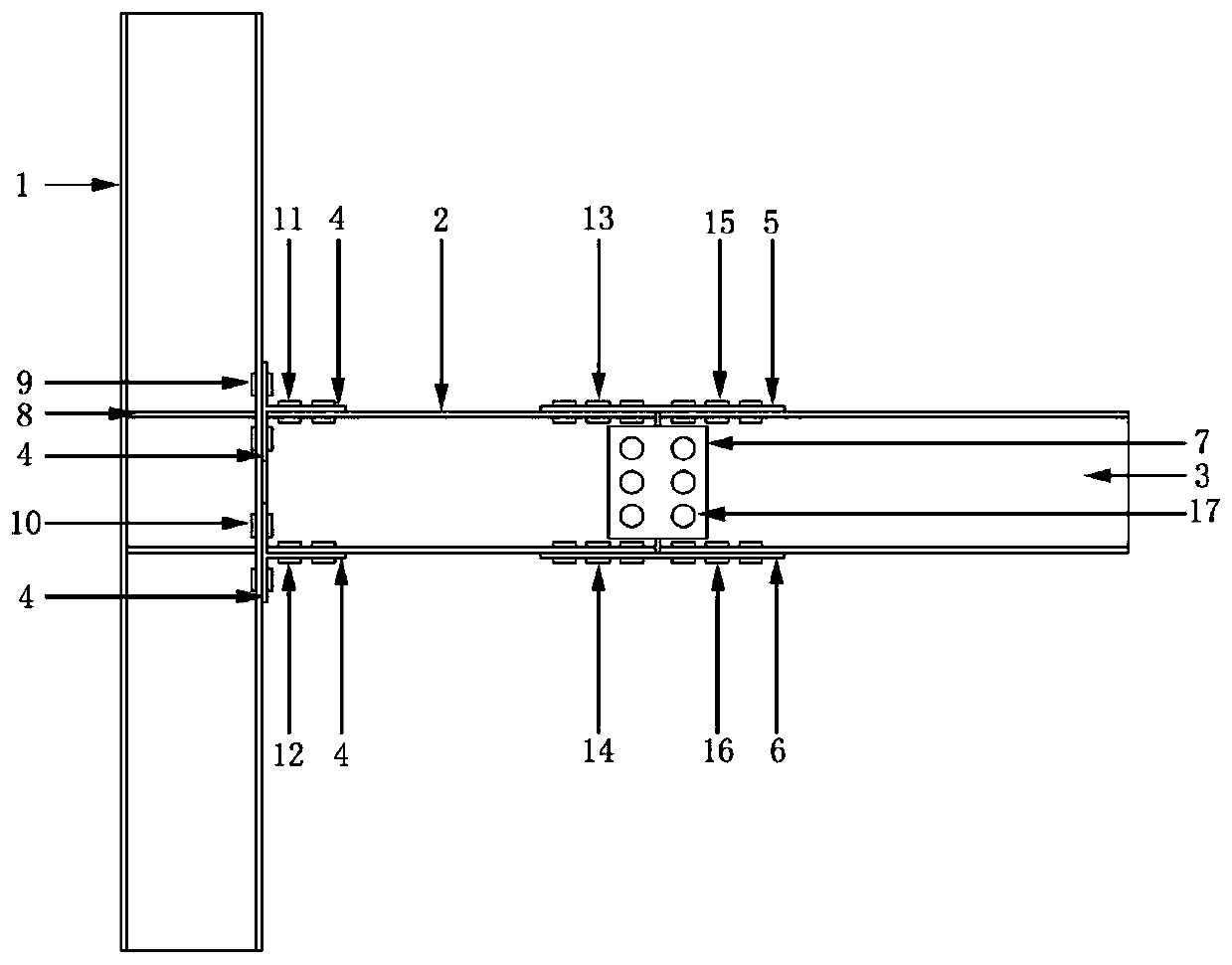 Convenient-to-repair fabricated steel structure beam-column joint connection structure and fabricating method thereof