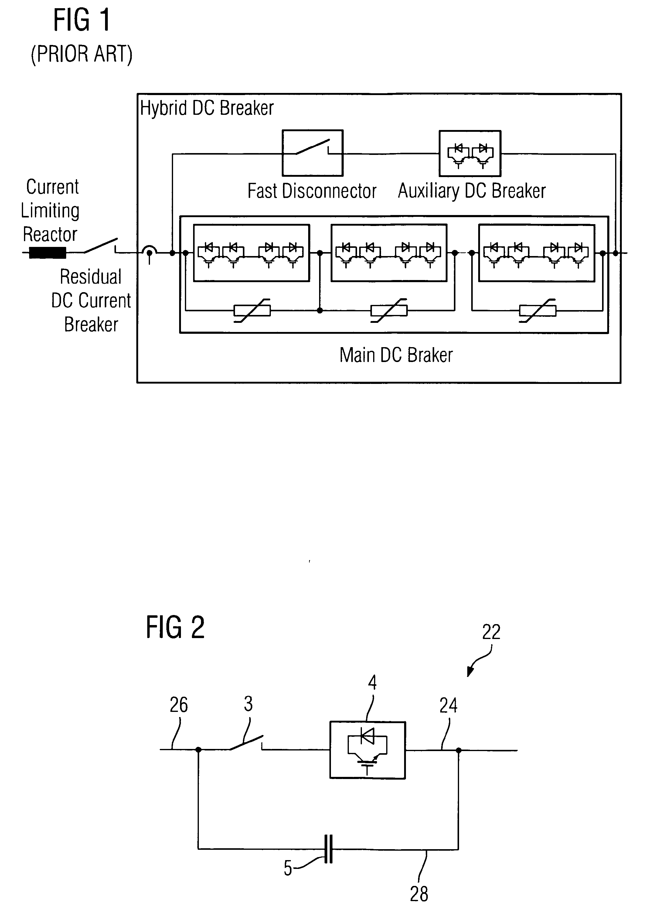 Hybrid DC circuit breaking device
