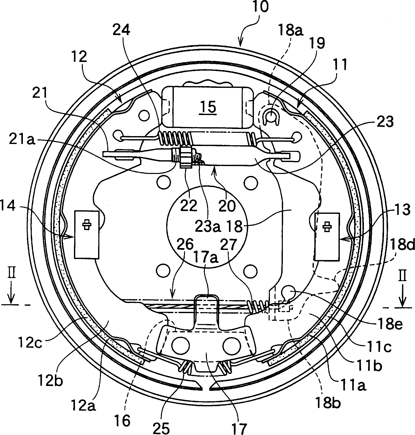 Motion device of drum type brake