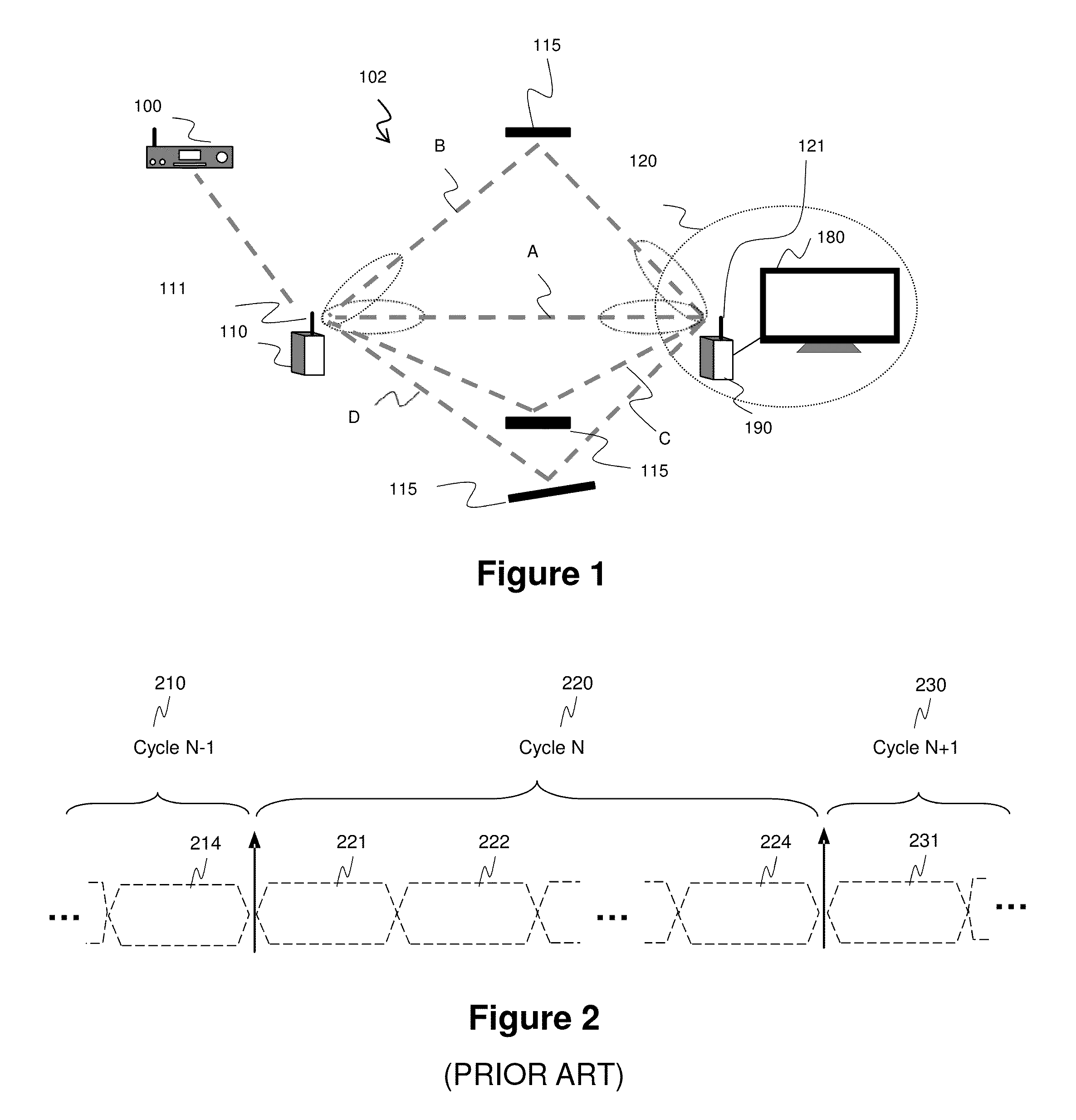Methods and devices for transmitting and receiving data signals in a wireless network over a plurality of transmission paths