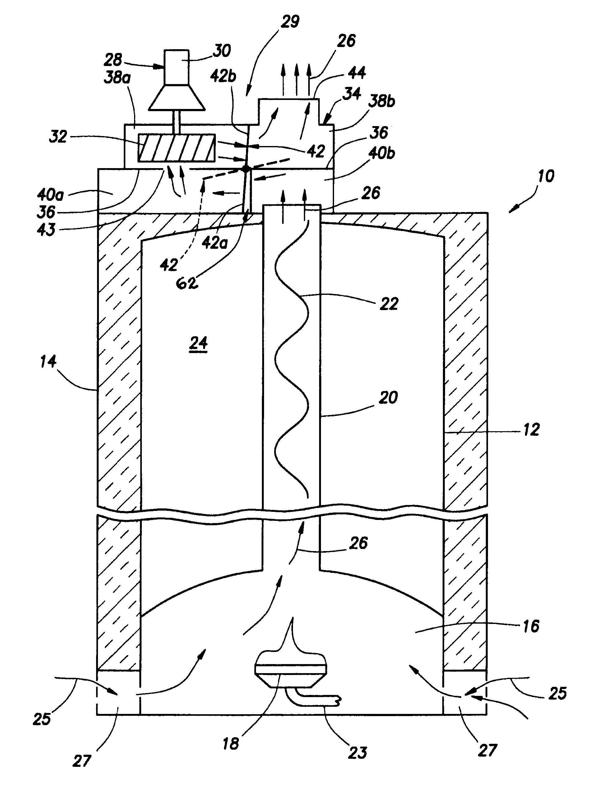 Fuel-fired, power vented high efficiency water heater apparatus