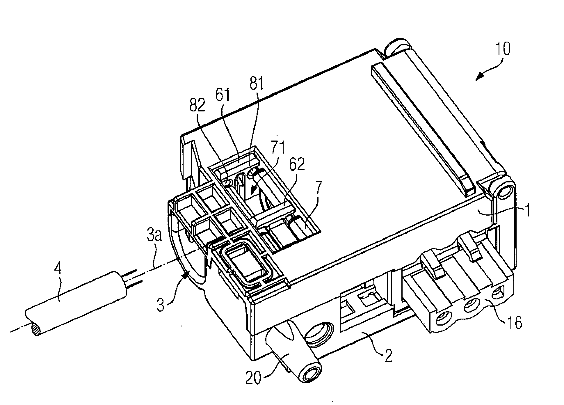 Line Receptacle Device with Strain Relief