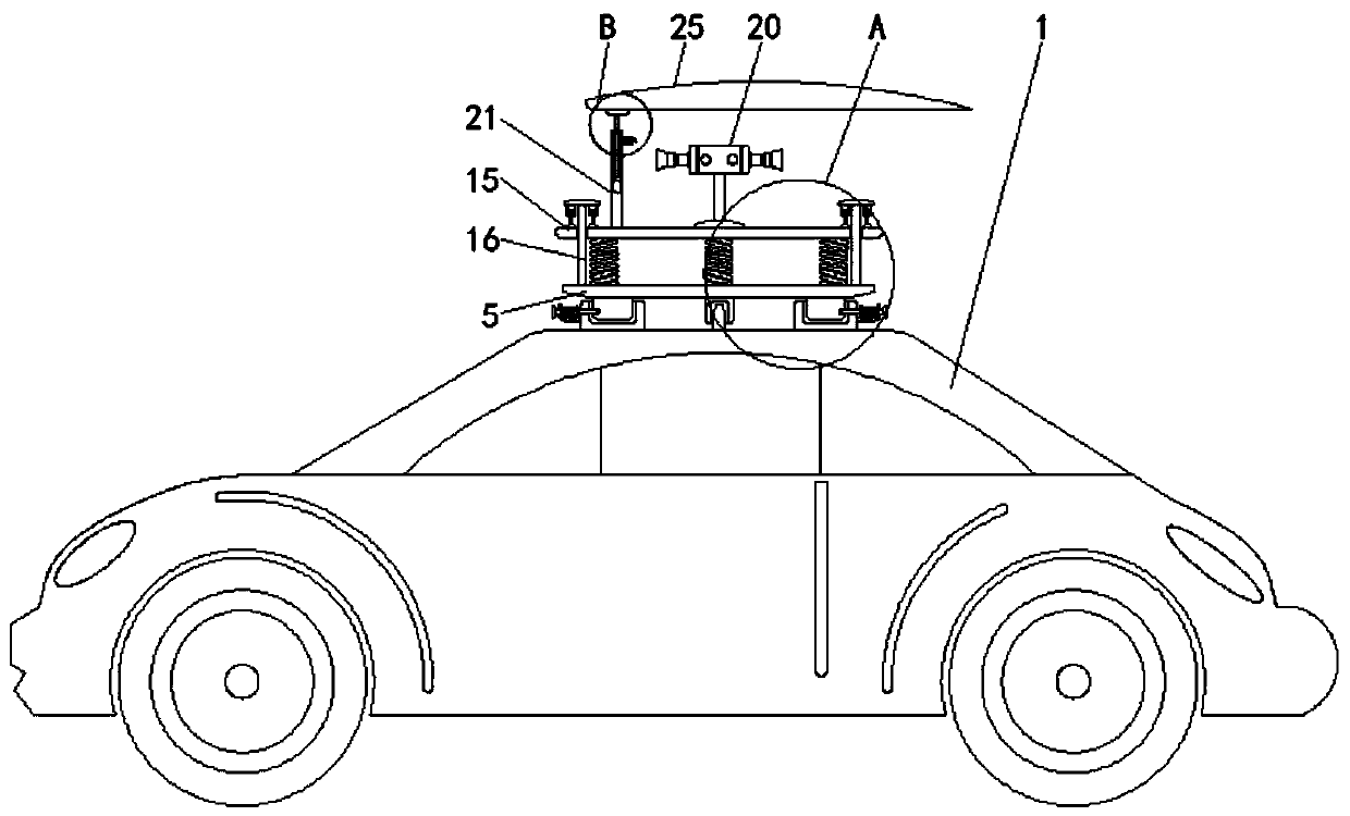 Automobile-networking-based new energy automobile with ultrasonic ranging function