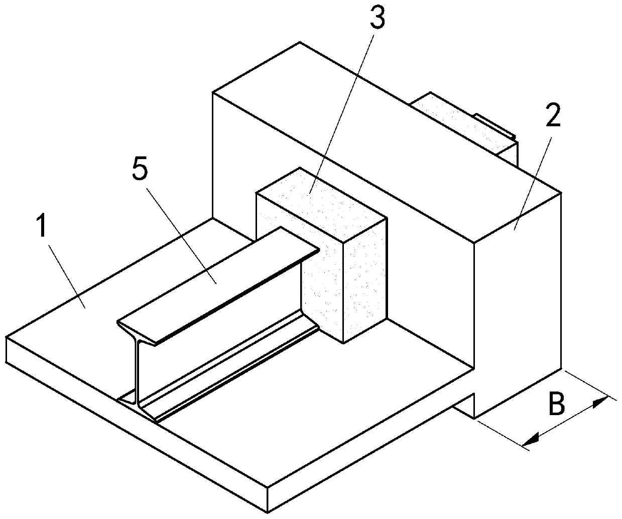 Construction method and structure of fixing cantilevered I beam by foam