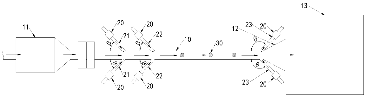 Chemical spraying device for sewage treatment