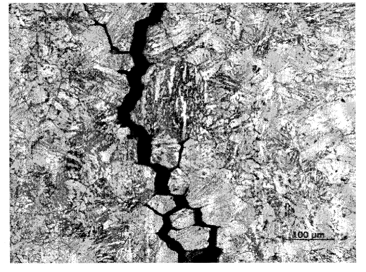 Method for solving problem of acid returning permeation of metal cracks subjected to corrosion of corrosives