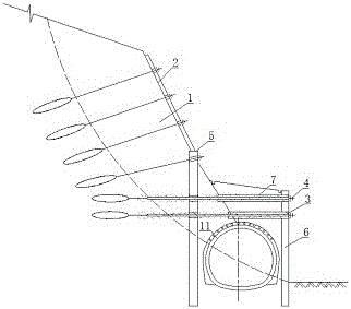 Unsymmetrical-pressure tunnel portal excavation protection structure and method for constructing same