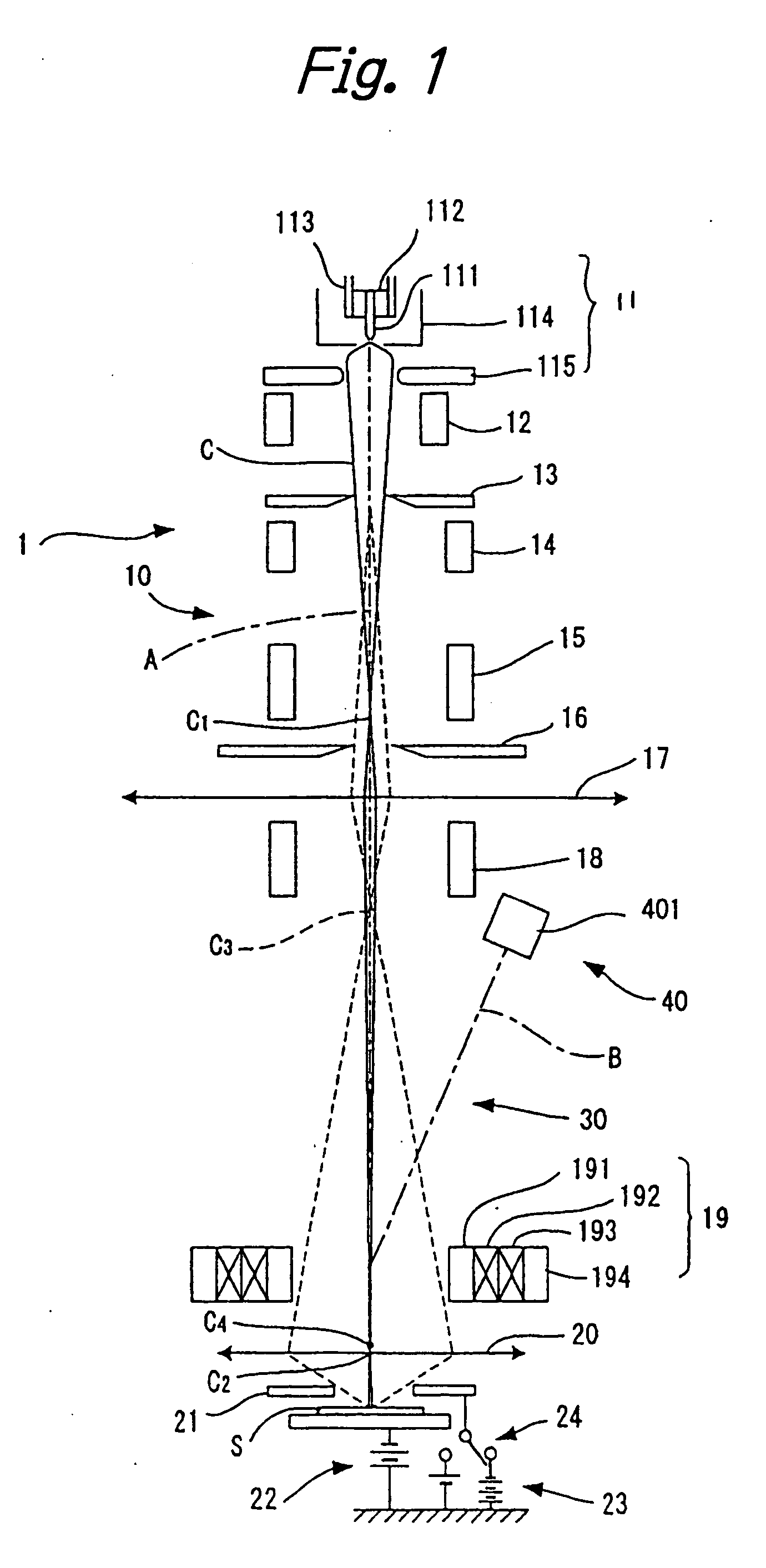 Electron beam system and method of manufacturing devices using the system