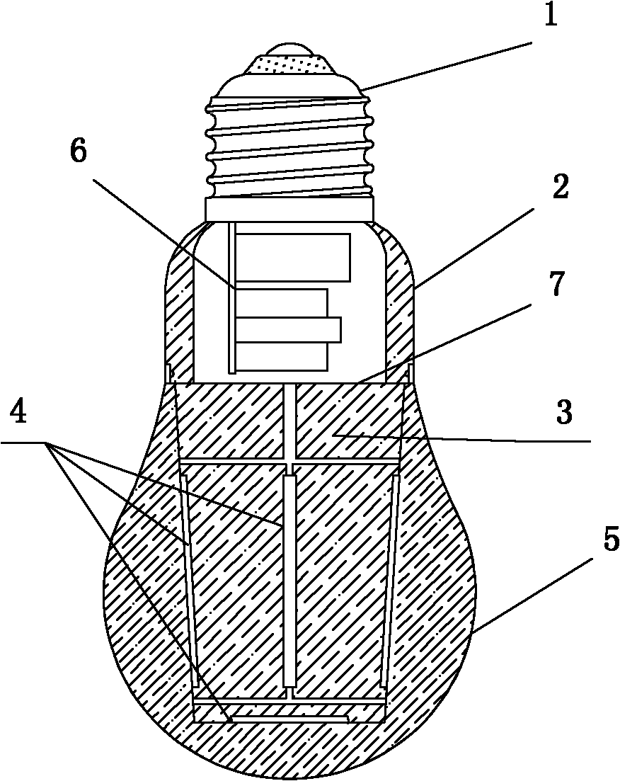 LED (light emitting diode) lamp bulb with high light-emitting rate