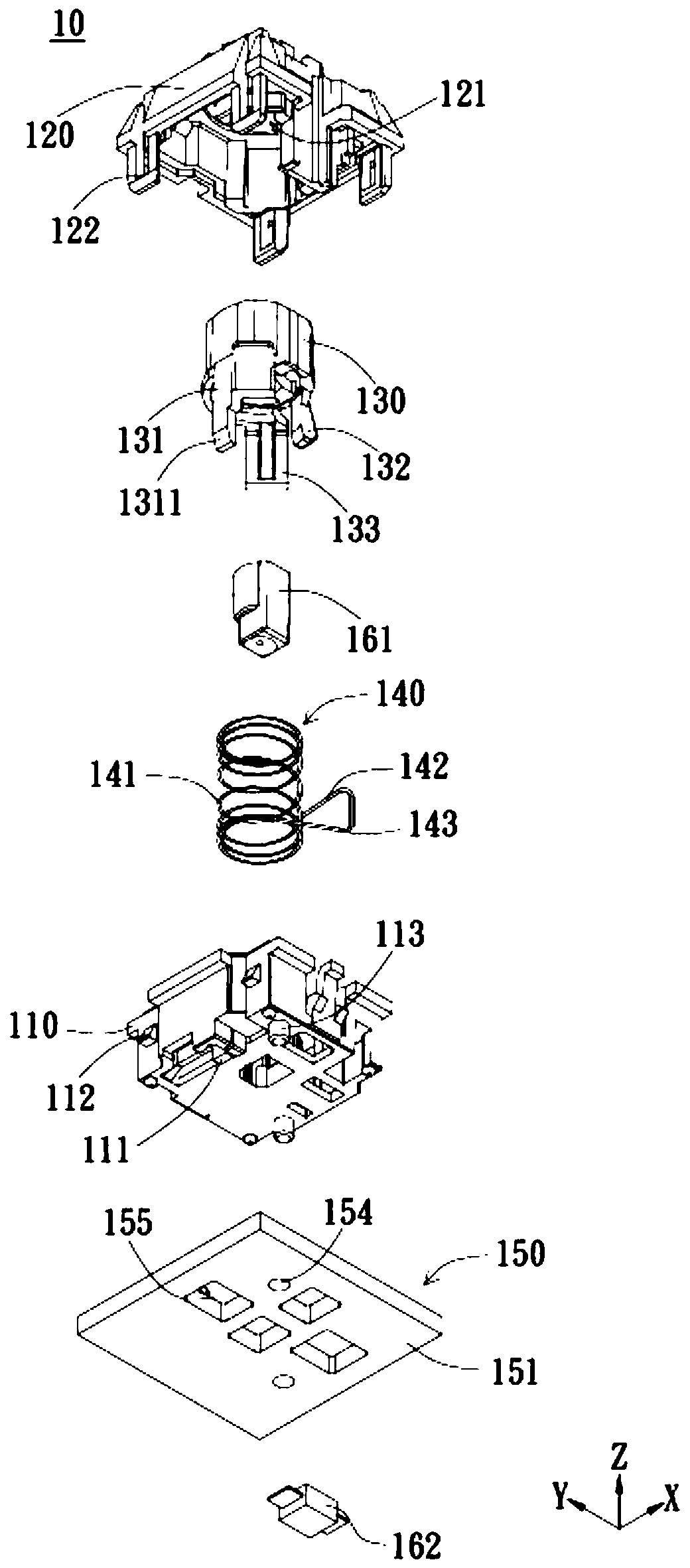 Optical switch button