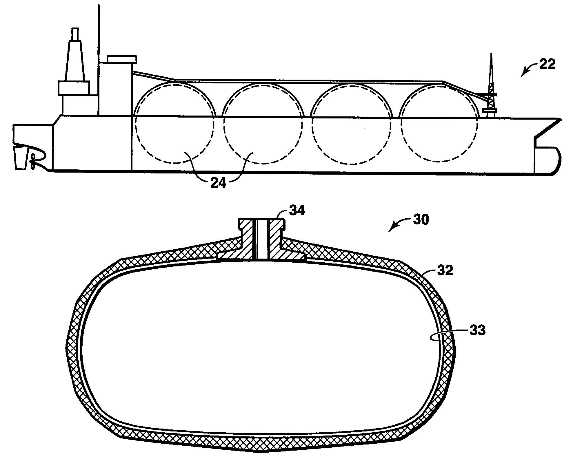 Containers and methods for containing pressurized fluids using reinforced fibers and methods for making such containers