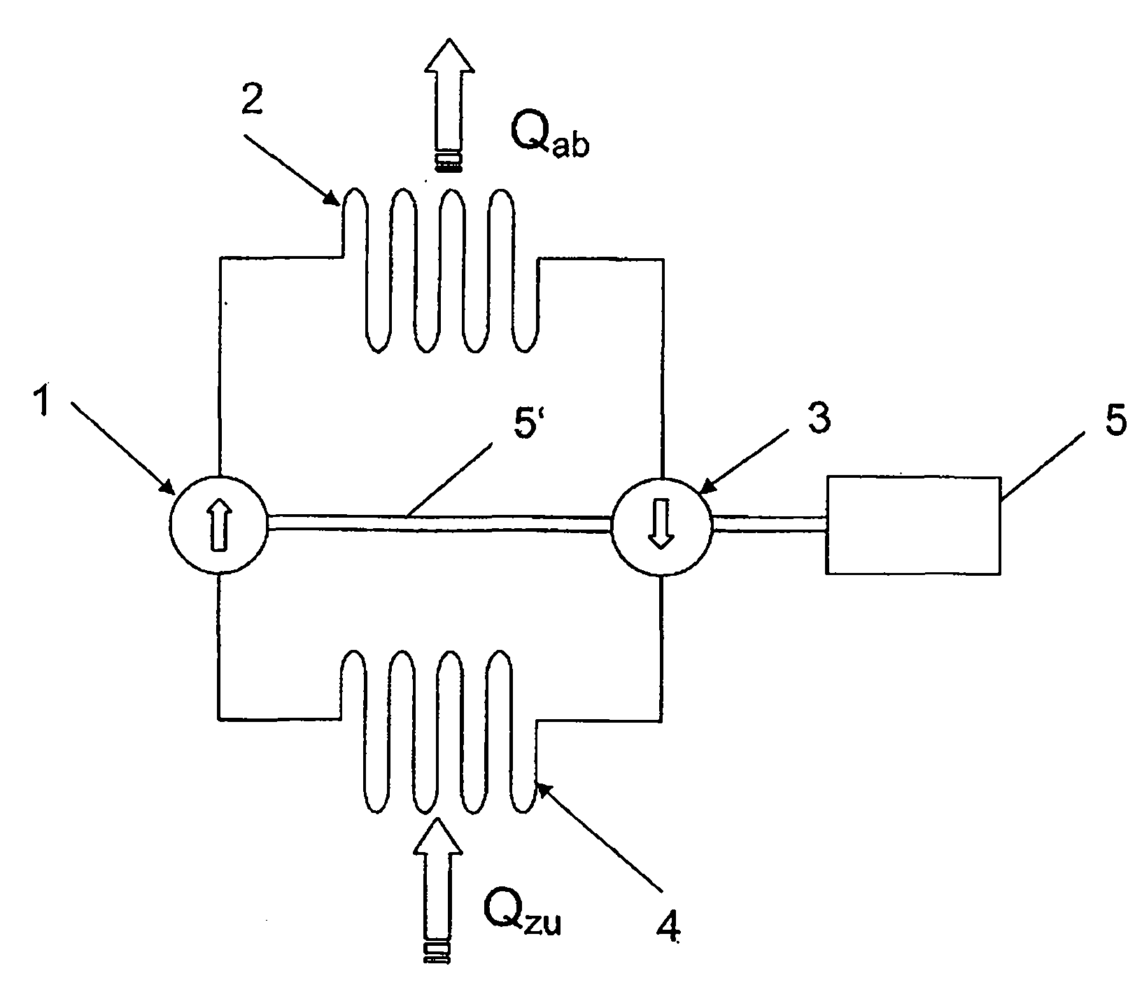 Method for converting thermal energy at a low temperature into thermal energy at a relatively high temperature by means of mechanical energy, and vice versa