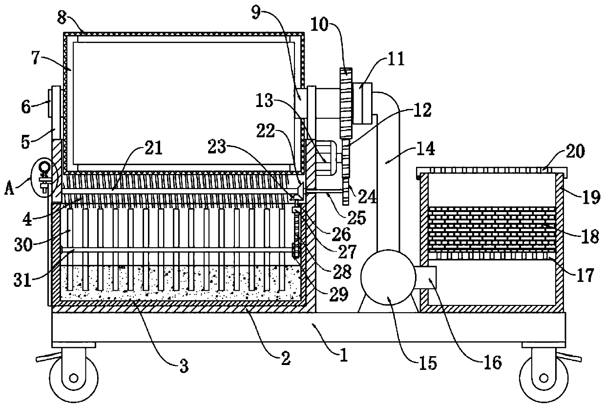 Dust removal device for redwood furniture production and processing