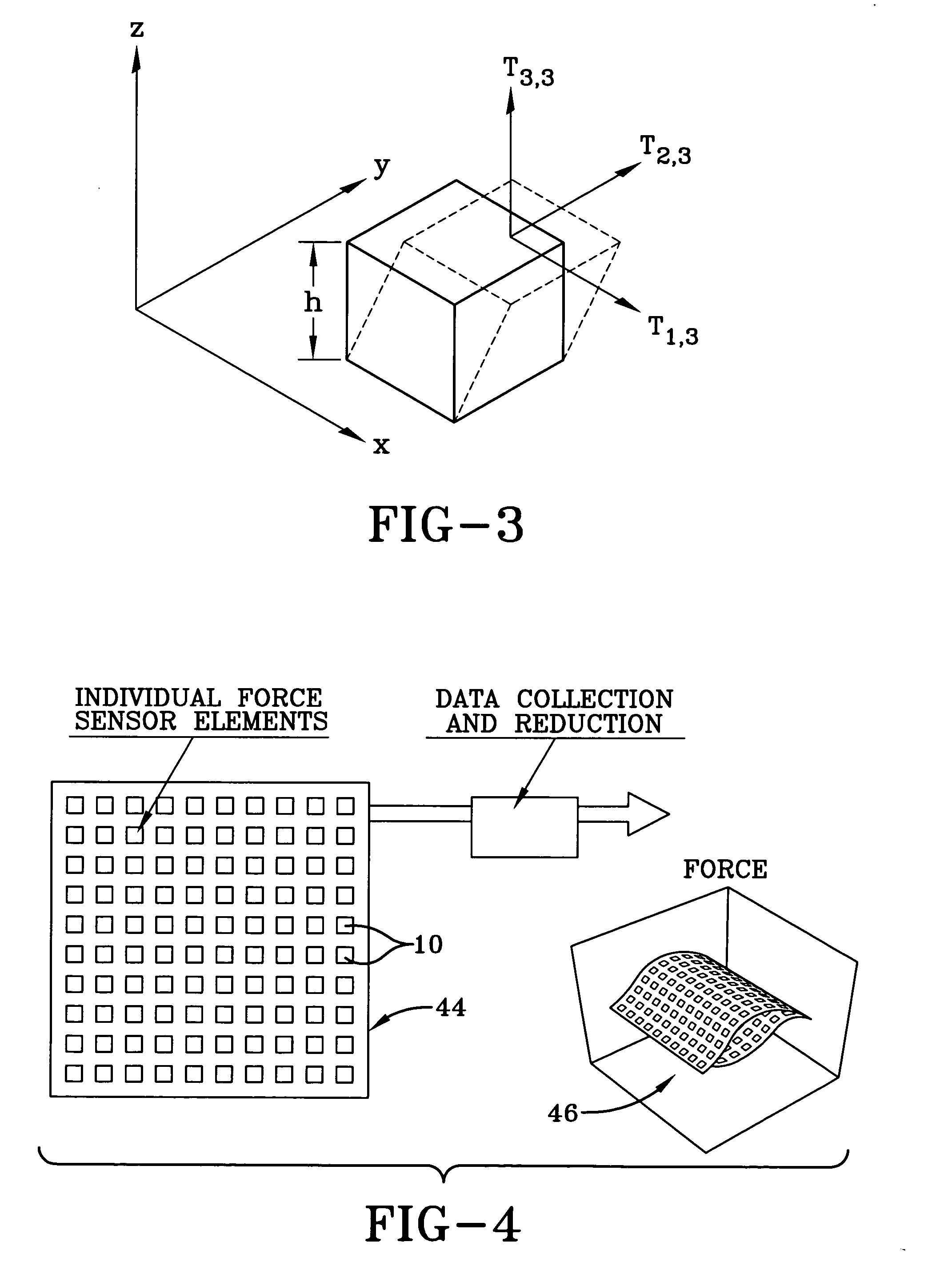 Three dimensional stress vector sensor array and method therefor