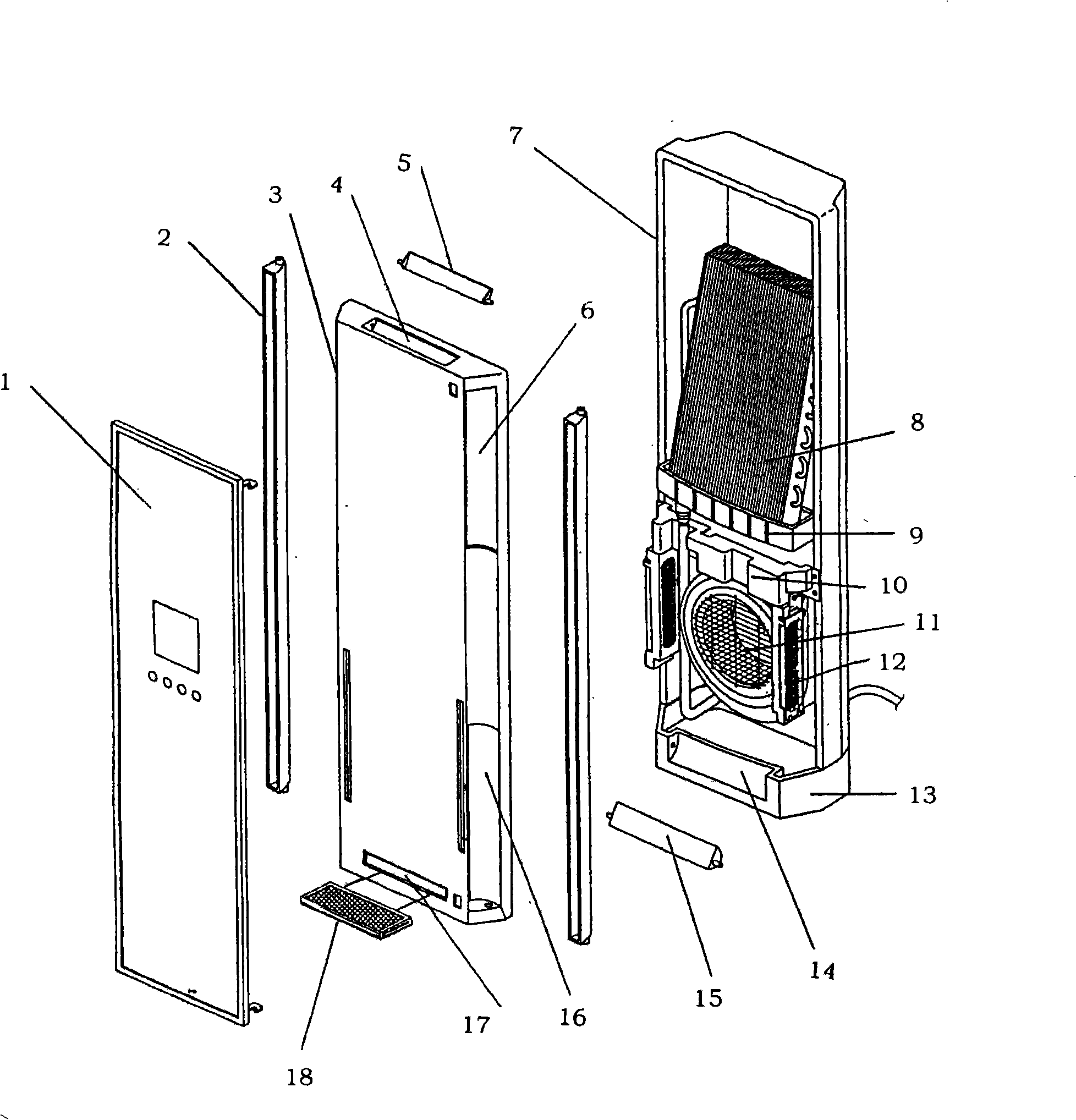 Structure for preventing indoor machine for cabinet air conditioner from swinging