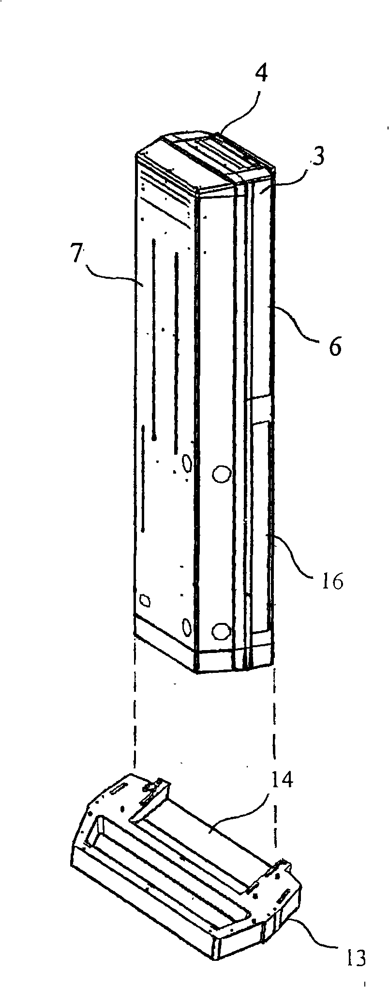 Structure for preventing indoor machine for cabinet air conditioner from swinging