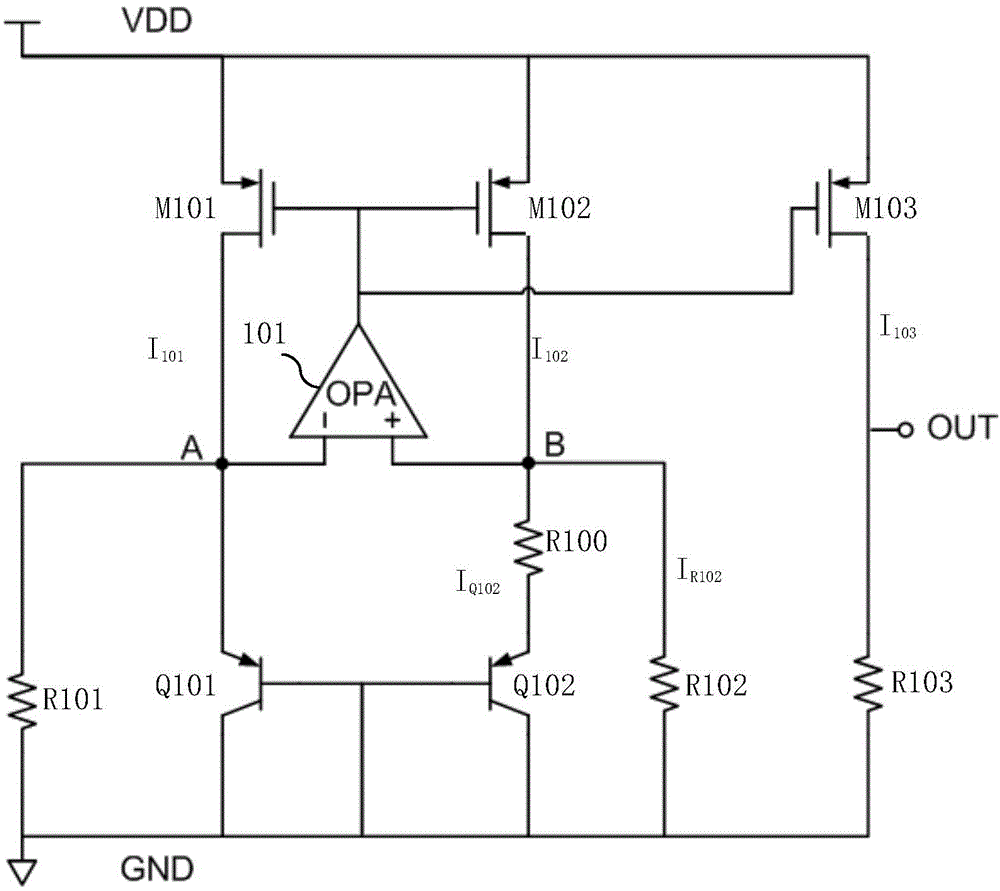 A band-gap reference source circuit