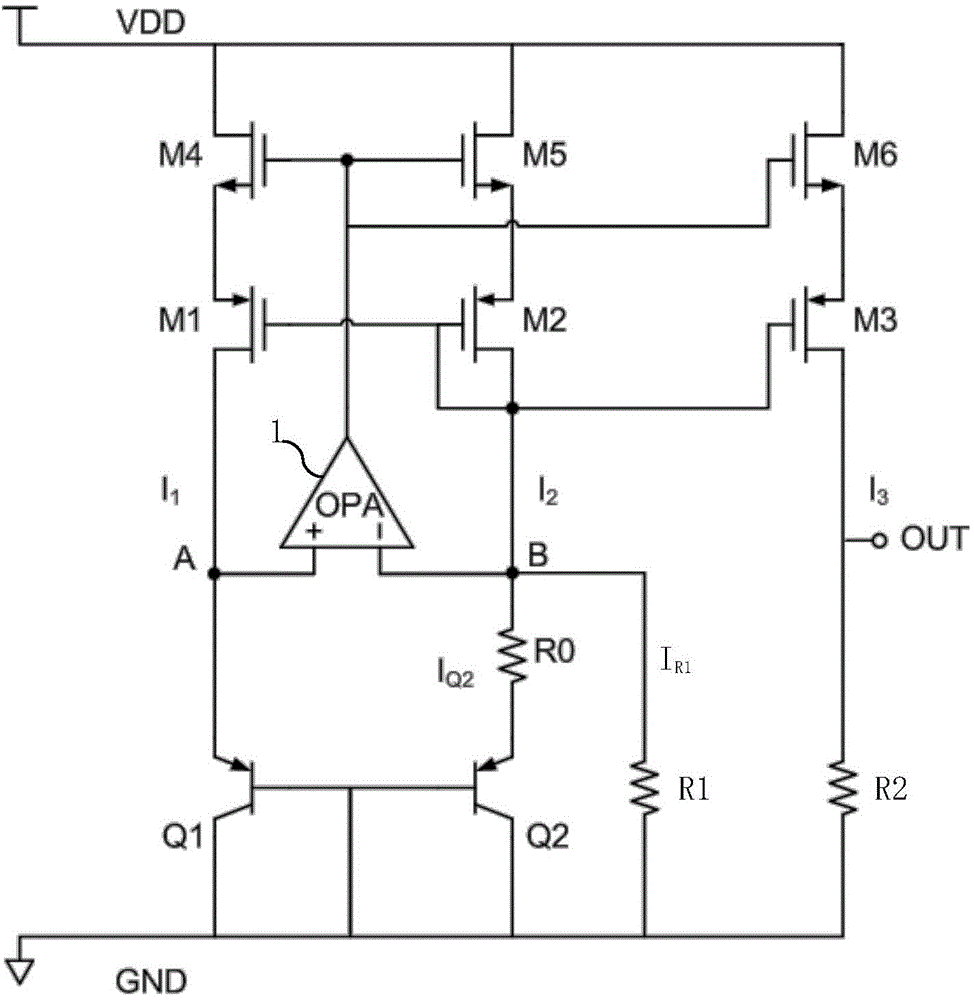 A band-gap reference source circuit