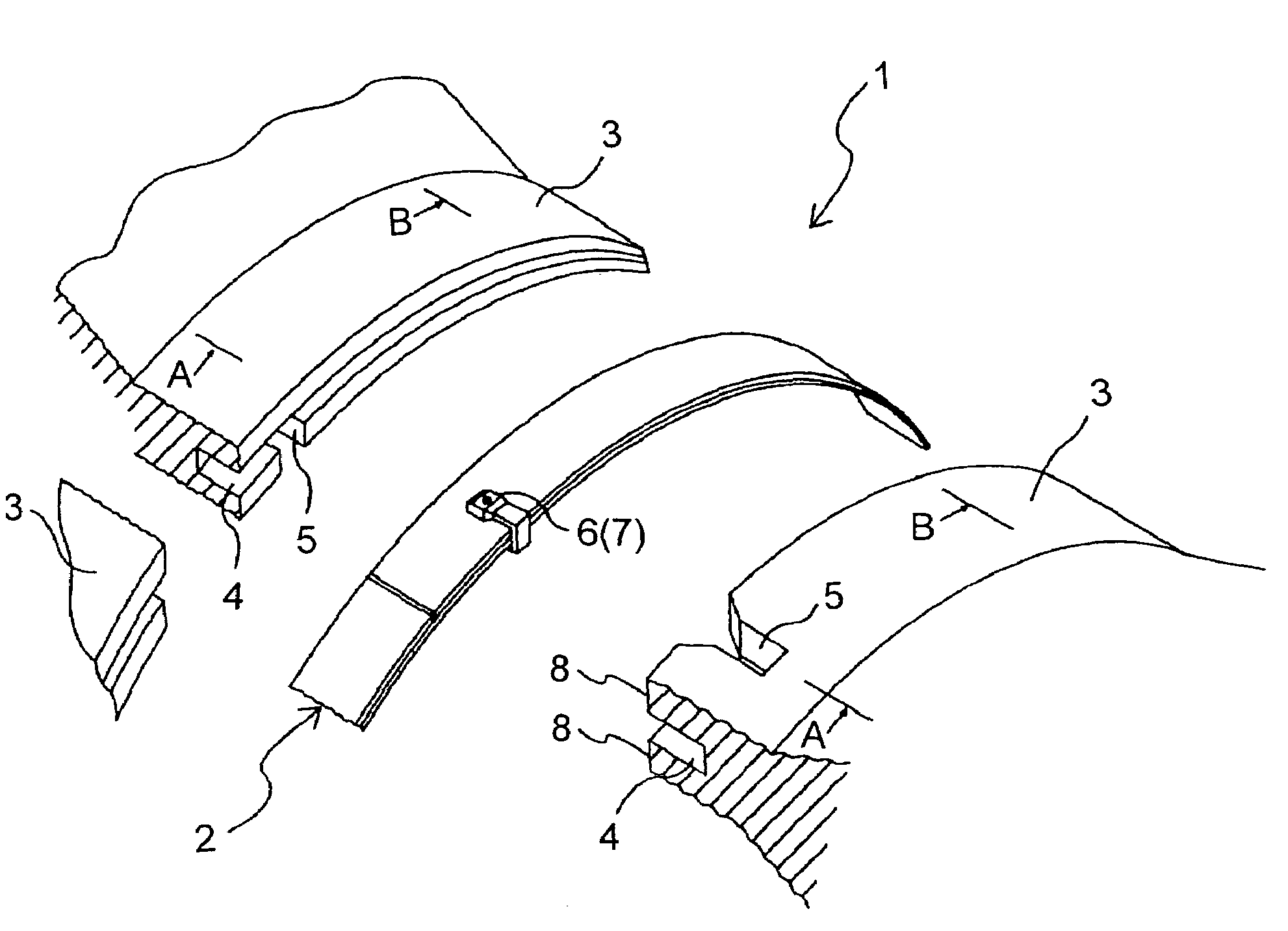Gas turbine having a sealing structure