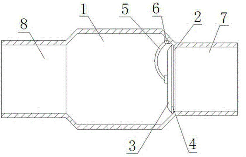 One-way valve device for waste plastic oil refining equipment