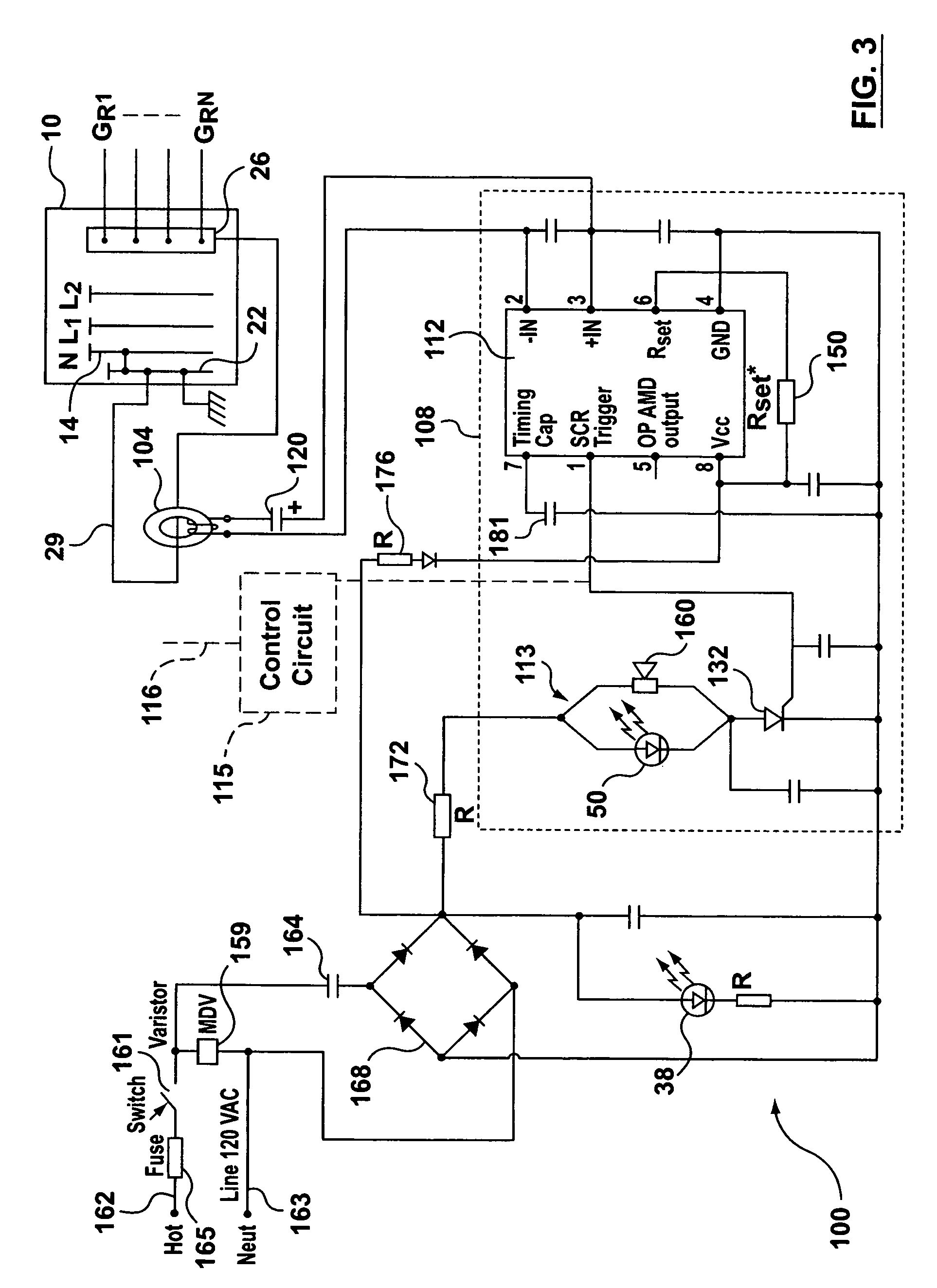 Ground-fault monitor for multiple circuits